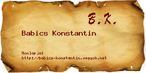 Babics Konstantin névjegykártya