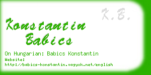 konstantin babics business card